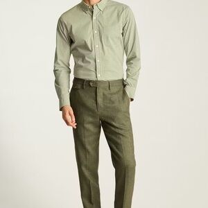 Bonobos Olive Linen Trousers (slim(
